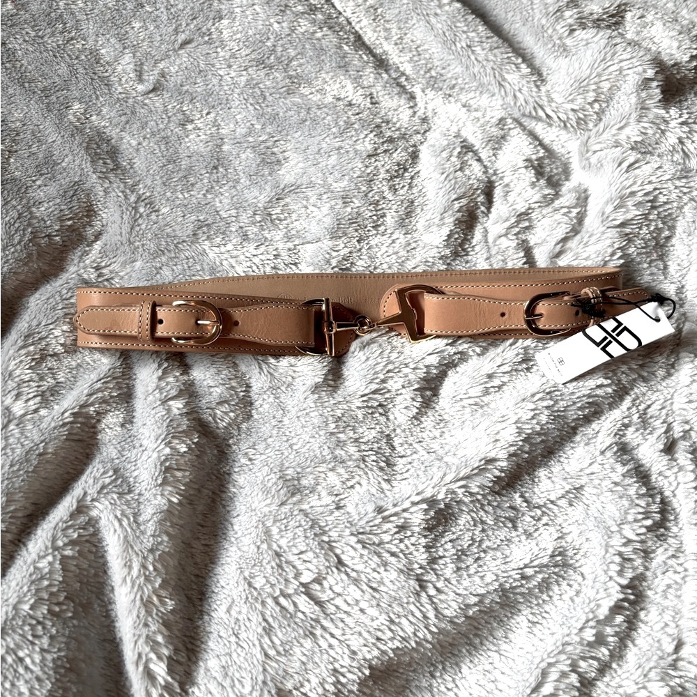 B-Low the Belt horse bit closure camel colored belt